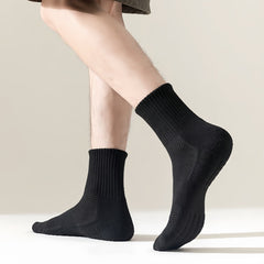 3 Pairs Men's Solid Crew&Ankle&Calf Socks Breathable Comfy Casual Unisex Socks
