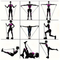 11pcs Pilates Resistance Bands Set Door Anchor Storage Bag Elastic Home Gym