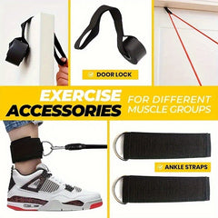 11pcs Pilates Resistance Bands Set Door Anchor Storage Bag Elastic Home Gym