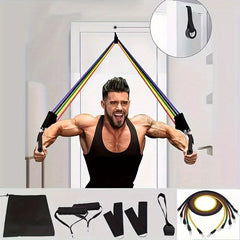 11pcs Pilates Resistance Bands Set Door Anchor Storage Bag Elastic Home Gym