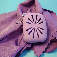 Portable Quick Drying Towel with Silicone Cover - Cooling Sweat Towel