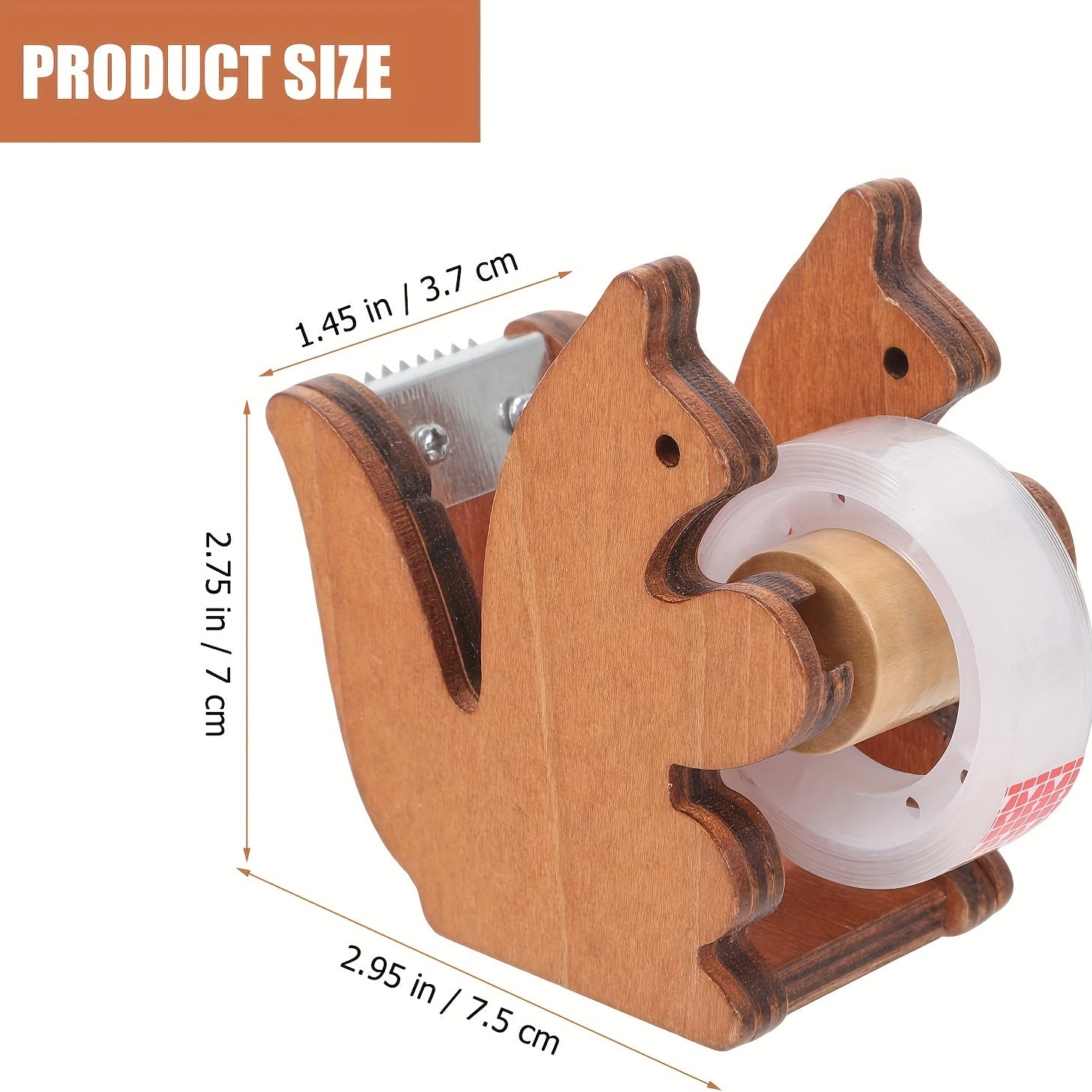 Squirrel Tape Dispenser with Teeth Tape Cutter for Desk Accessories Office