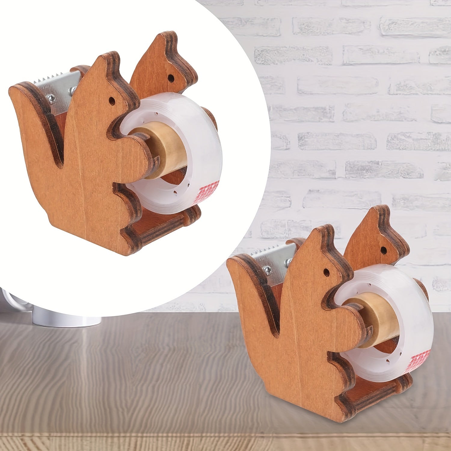 Squirrel Tape Dispenser with Teeth Tape Cutter for Desk Accessories Office