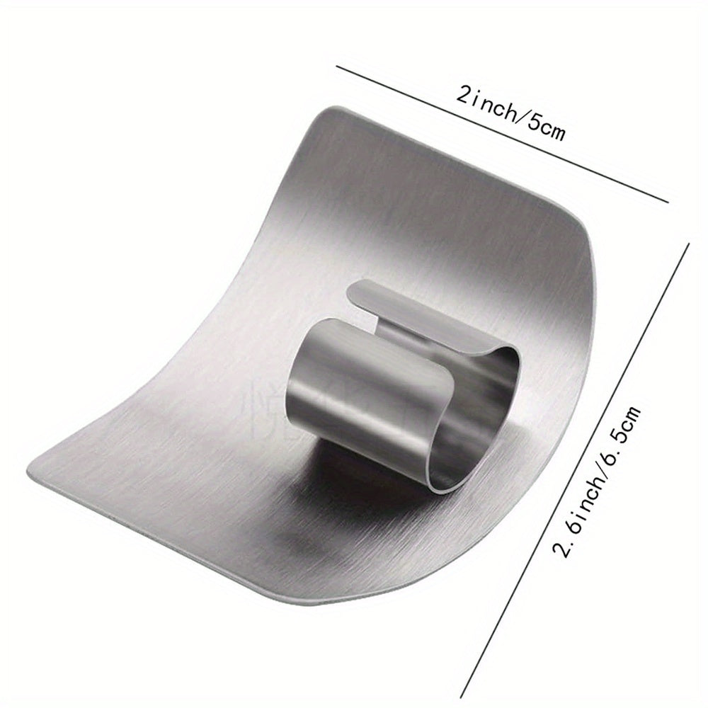 2pcs Stainless Steel Finger Guard For Kitchen Cutting Tool