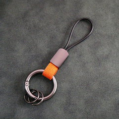 Durable Faux Leather Keychain for Backpacks - Wear-resistant Key Ring