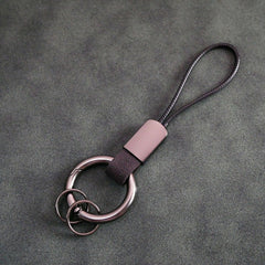 Durable Faux Leather Keychain for Backpacks - Wear-resistant Key Ring