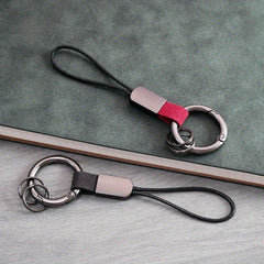 Durable Faux Leather Keychain for Backpacks - Wear-resistant Key Ring