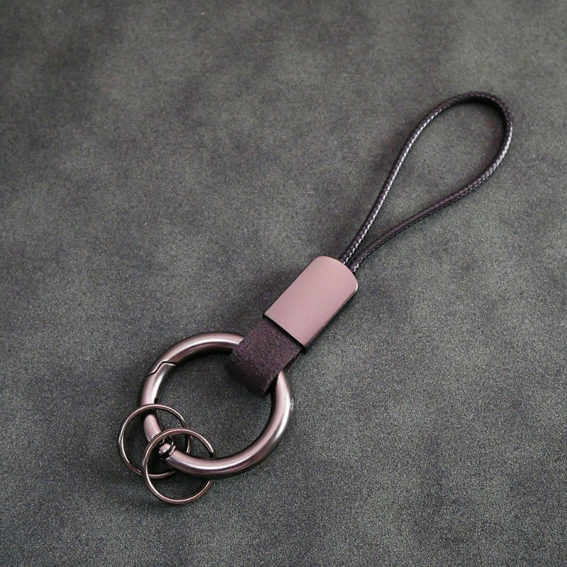 Durable Faux Leather Keychain for Backpacks - Wear-resistant Key Ring