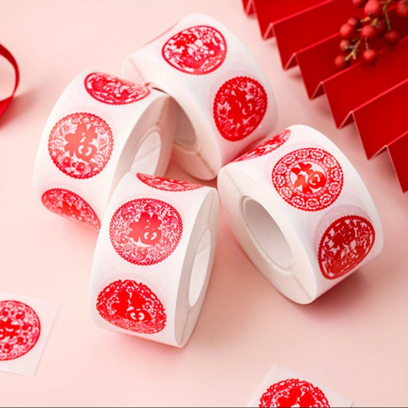 500pcs Year's Blessing Seal Sticker for Journal Mobile Case