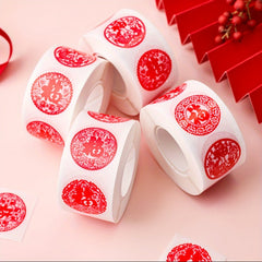 500pcs Year's Blessing Seal Sticker for Journal Mobile Case