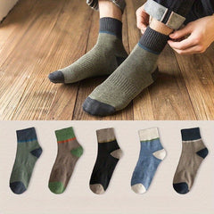 5 Pairs Men's Crew Socks Breathable Casual Unisex Outdoor All Seasons