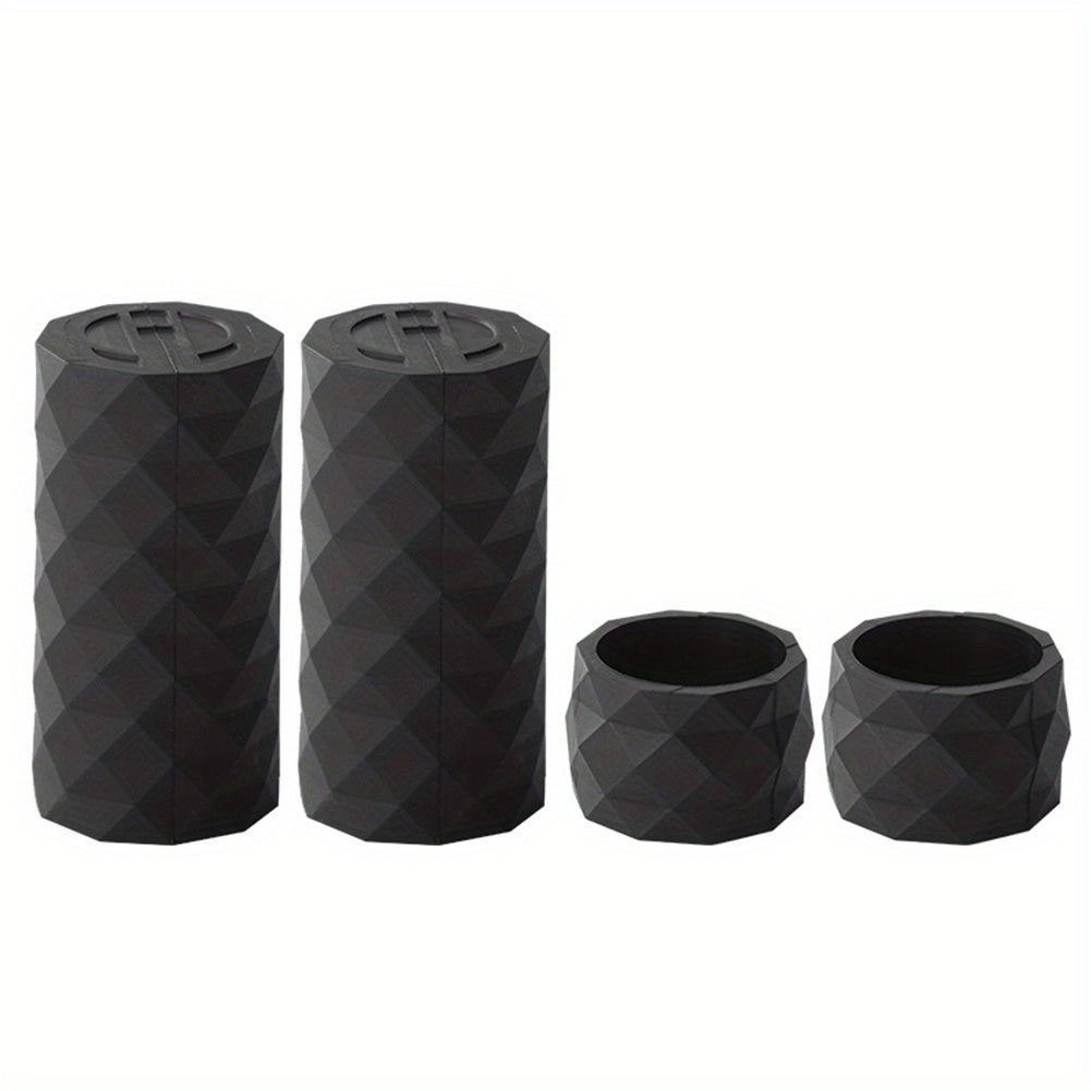 4pcs Bicycle Handlebar Cover Silicone w/ Fixing Ring Sleeves Scratch Proof