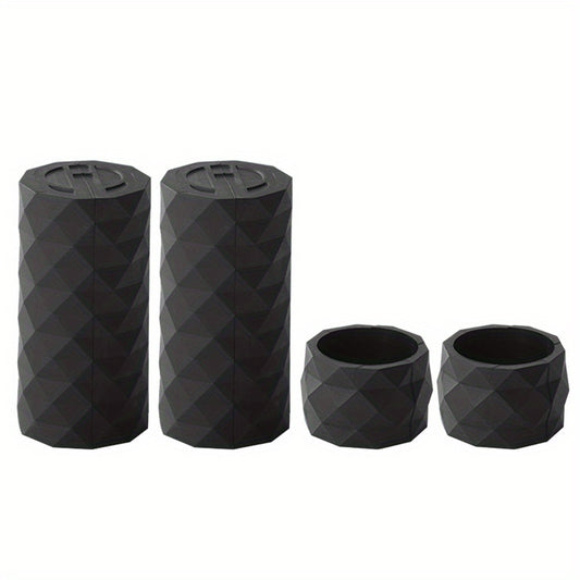 4pcs Bicycle Handlebar Cover Silicone w/ Fixing Ring Sleeves Scratch Proof