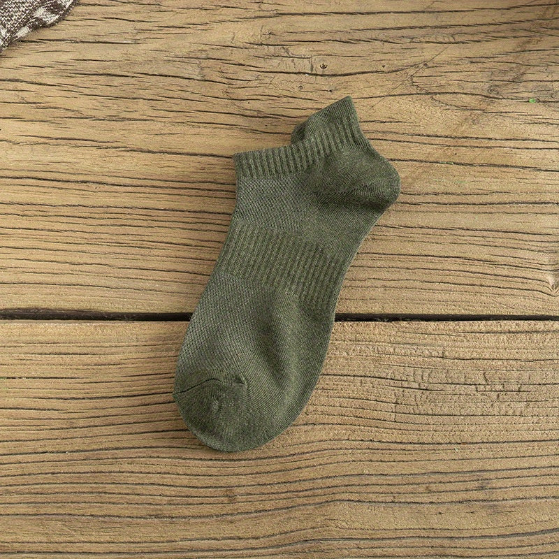 Men's Solid Liner Anklets Socks - Soft and Breathable - 5 Pairs
