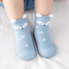 Baby Girls Cartoon Sock Shoes, Comfortable Slip On, Non Slip, Indoor Outdoor