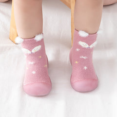 Baby Girls Cartoon Sock Shoes, Comfortable Slip On, Non Slip, Indoor Outdoor
