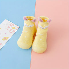 Baby Girls Cartoon Sock Shoes, Comfortable Slip On, Non Slip, Indoor Outdoor
