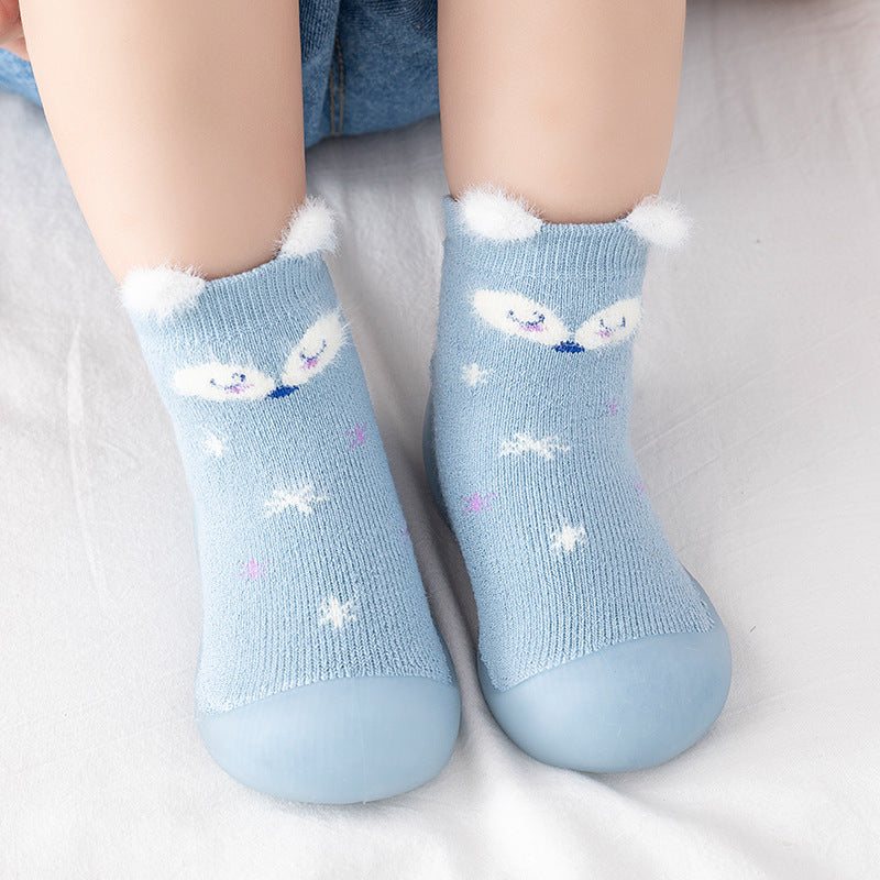 Baby Girls Cartoon Sock Shoes, Comfortable Slip On, Non Slip, Indoor Outdoor