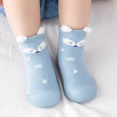 Baby Girls Cartoon Sock Shoes, Comfortable Slip On, Non Slip, Indoor Outdoor
