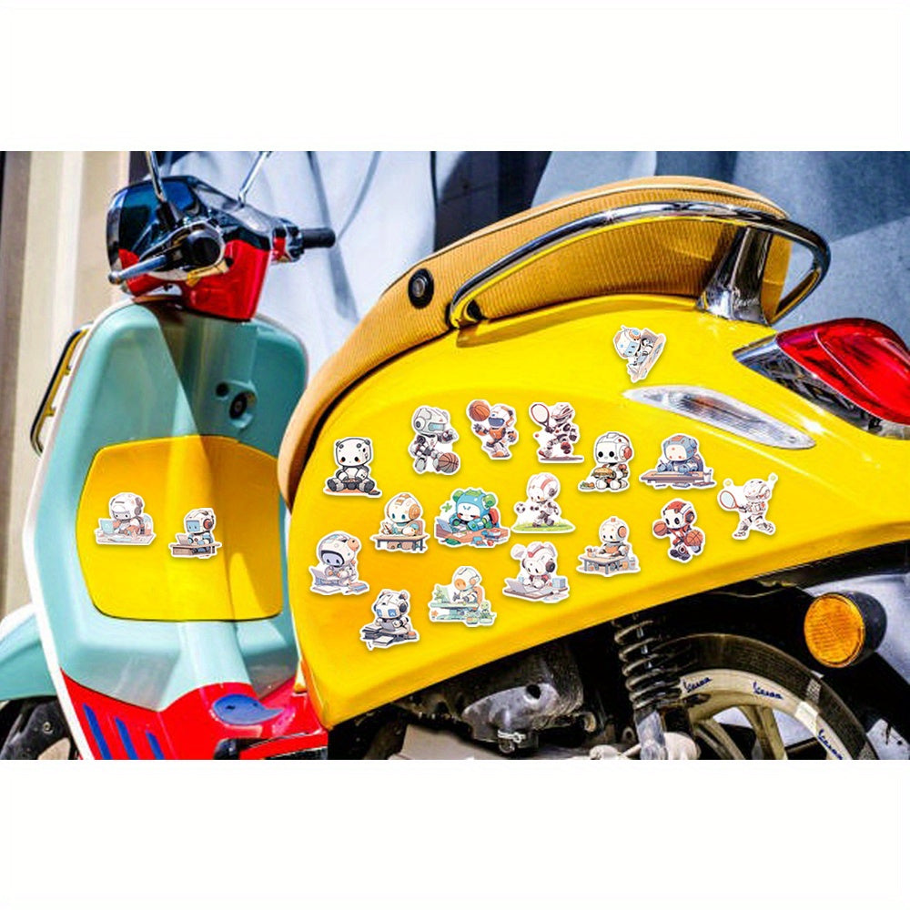 50pcs Cartoon Robot Waterproof Doodle Laptop Sticker