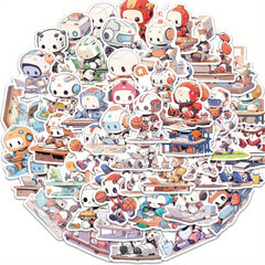 50pcs Cartoon Robot Waterproof Doodle Laptop Sticker