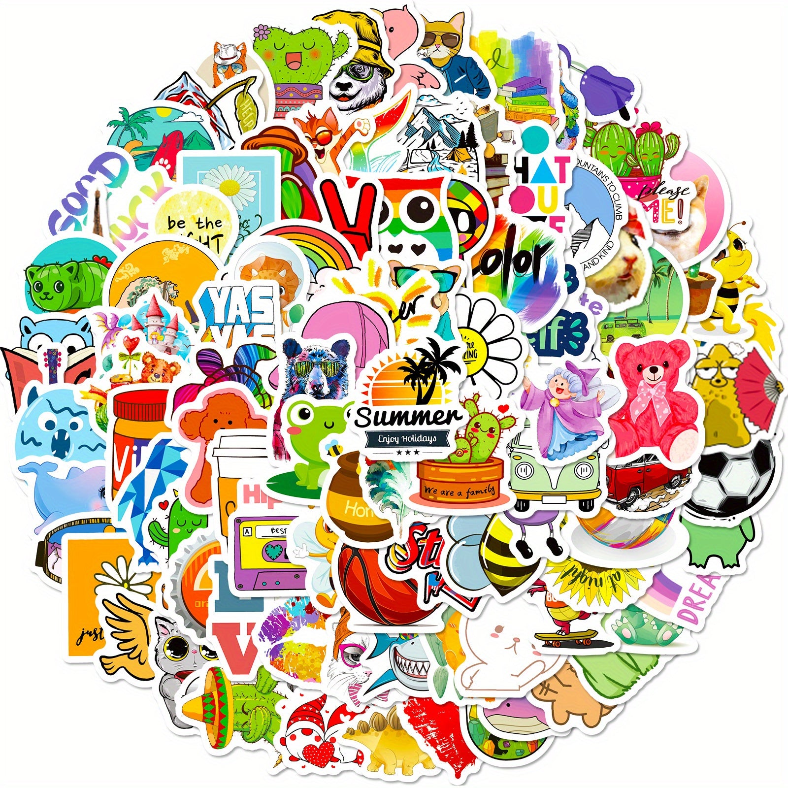 100pcs Waterproof Doodle Stickers Laptop PC Tablet Mobile Phone Case