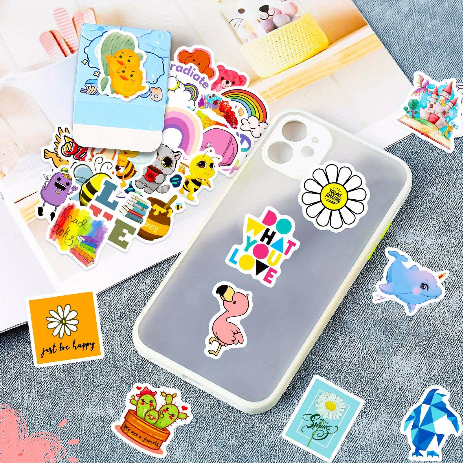 100pcs Waterproof Doodle Stickers Laptop PC Tablet Mobile Phone Case