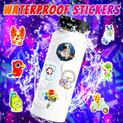 100pcs Waterproof Doodle Stickers for Laptop Phone Guitar Cup Travel