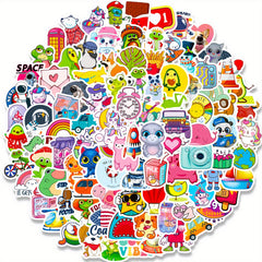 100pcs Waterproof Doodle Stickers for Laptop Phone Guitar Cup Travel