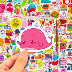 100pcs Waterproof Doodle Stickers for Laptop Phone Guitar Cup Travel