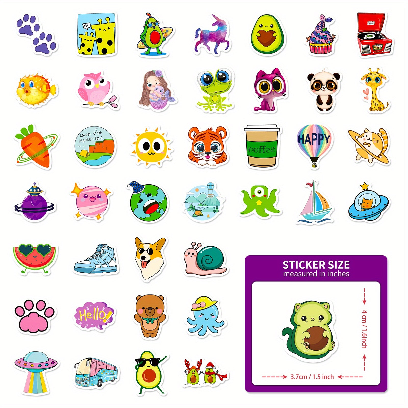 100pcs Hello Waterproof Doodle Sticker For Devices & Accessories