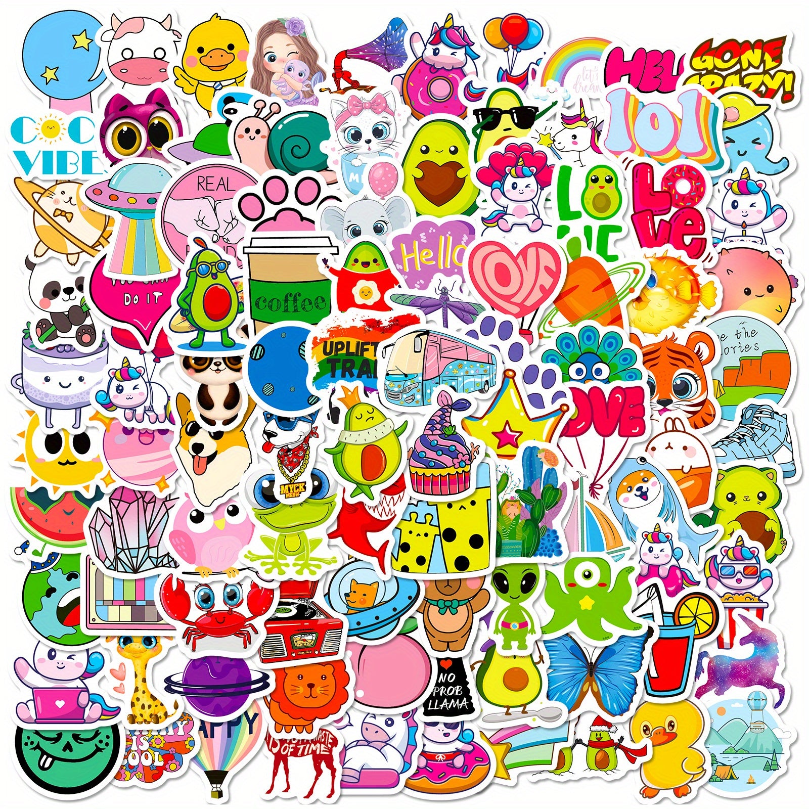 100pcs Hello Waterproof Doodle Sticker For Devices & Accessories