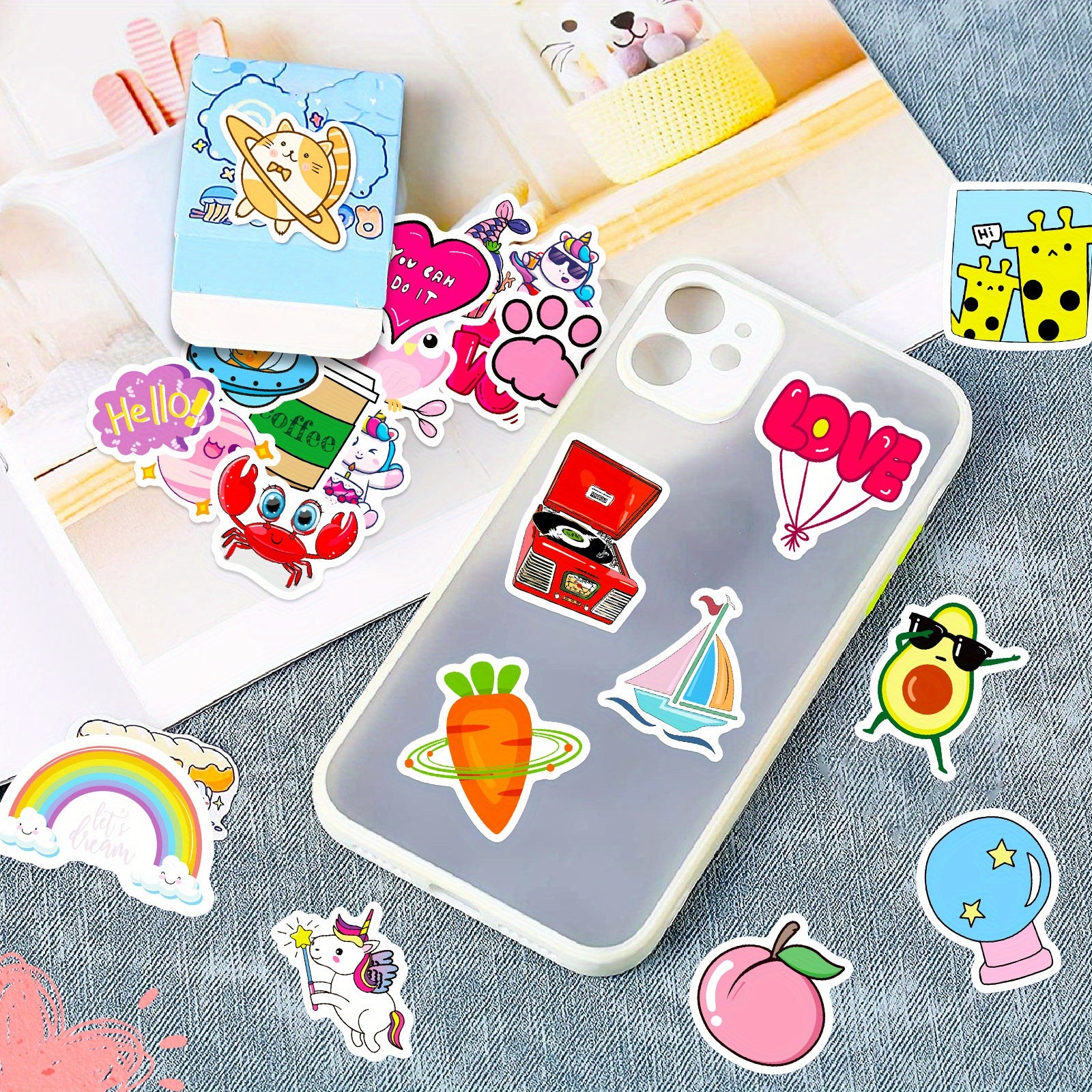 100pcs Hello Waterproof Doodle Sticker For Devices & Accessories