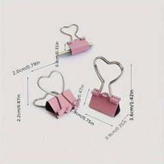 5pcs 19mm Heart Shaped Binder Clip Small Clip Office Sealing Clip