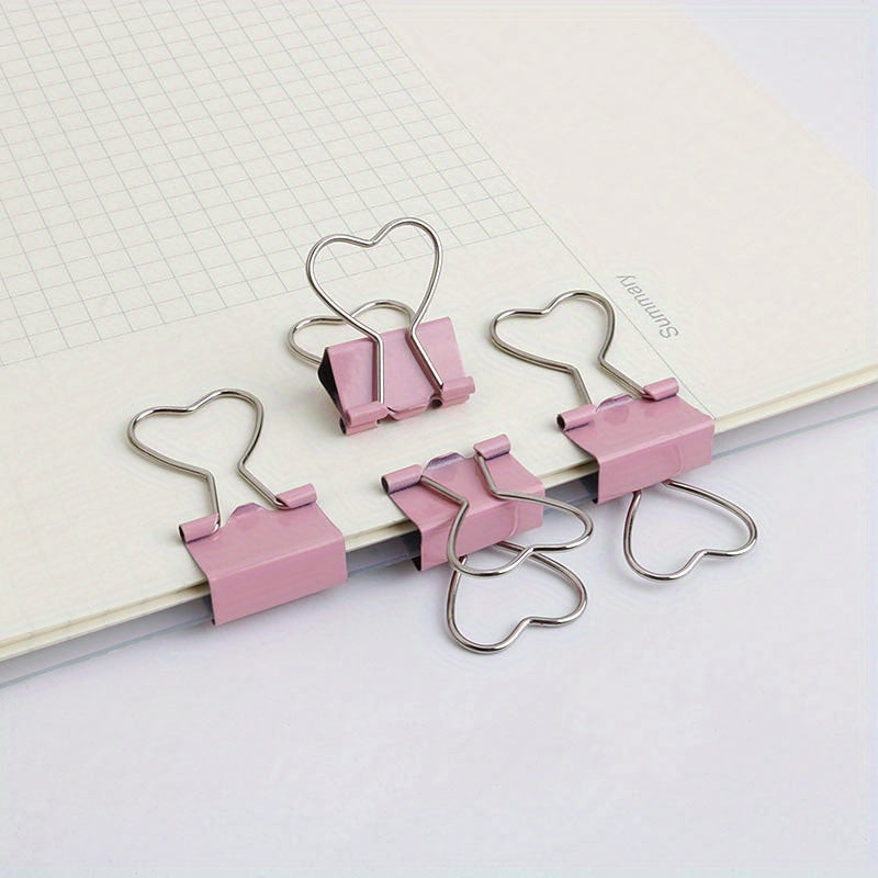 5pcs 19mm Heart Shaped Binder Clip Small Clip Office Sealing Clip