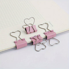 5pcs 19mm Heart Shaped Binder Clip Small Clip Office Sealing Clip