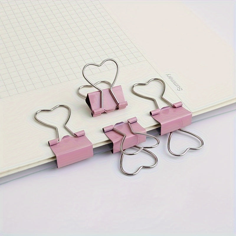 5pcs 19mm Heart Shaped Binder Clip Small Clip Office Sealing Clip