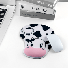 4pcs Cute Cow Wrist Mouse Pad Soft Silicone Non Slip Cartoon
