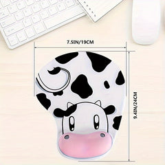 4pcs Cute Cow Wrist Mouse Pad Soft Silicone Non Slip Cartoon