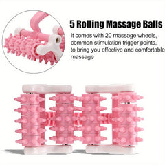 Deep Tissue Muscle Roller for Body Massage with 4 Wheels