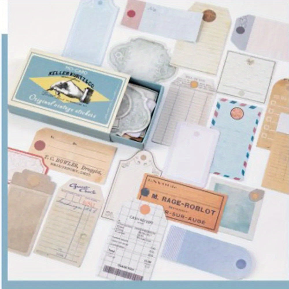 60pcs Vintage Plant Travel Stickers Scrapbook Stationery