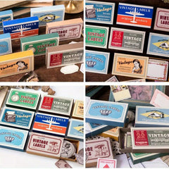 60pcs Vintage Plant Travel Stickers Scrapbook Stationery