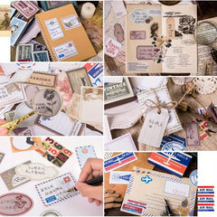 60pcs Vintage Plant Travel Stickers Scrapbook Stationery