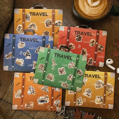 30pcs Construction Stickers Bulk Coffee Retro Style for Diaries & Textbooks