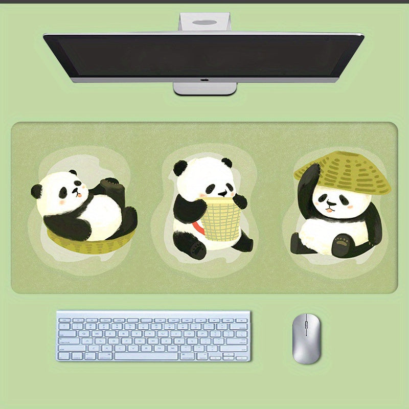 Cartoon Panda Large Mouse Pad for Computer Boys and Girls