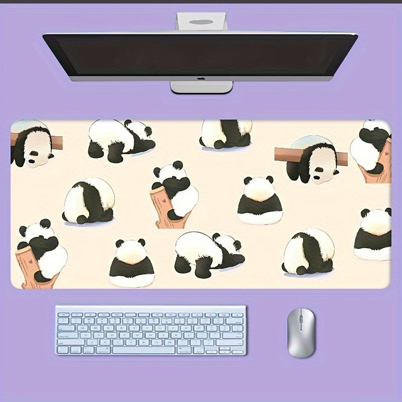 Cartoon Panda Large Mouse Pad for Computer Boys and Girls