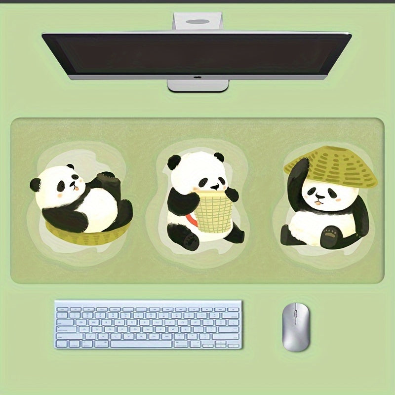 Cartoon Panda Large Mouse Pad for Computer Boys and Girls