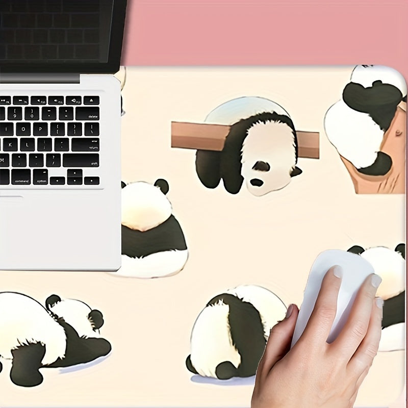 Cartoon Panda Large Mouse Pad for Computer Boys and Girls