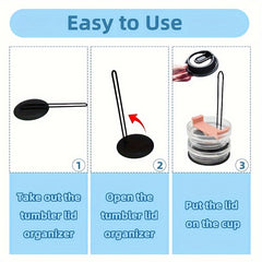 Vertical Cup Lid Storage Rack Space Saving