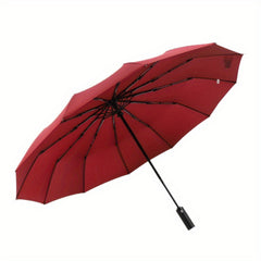 Wind Resistant 3 Fold Auto Umbrella 12 Bones Big Umbrella